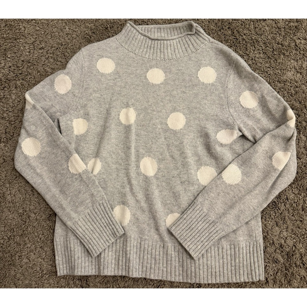 Vintage J. Crew Red Oarsman Always Gray Dot Merino Wool Pullover Sweater Medium